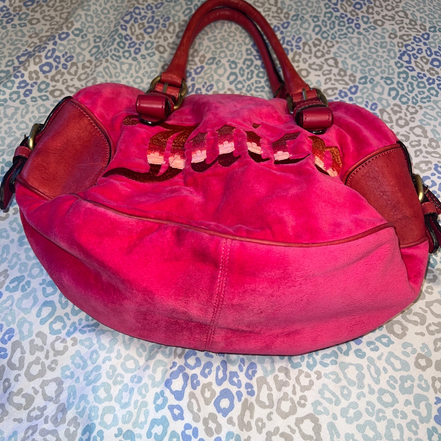 Vintage Rare Hot Pink Juicy Couture Purse Handbag Satchel Bag Velour y2k