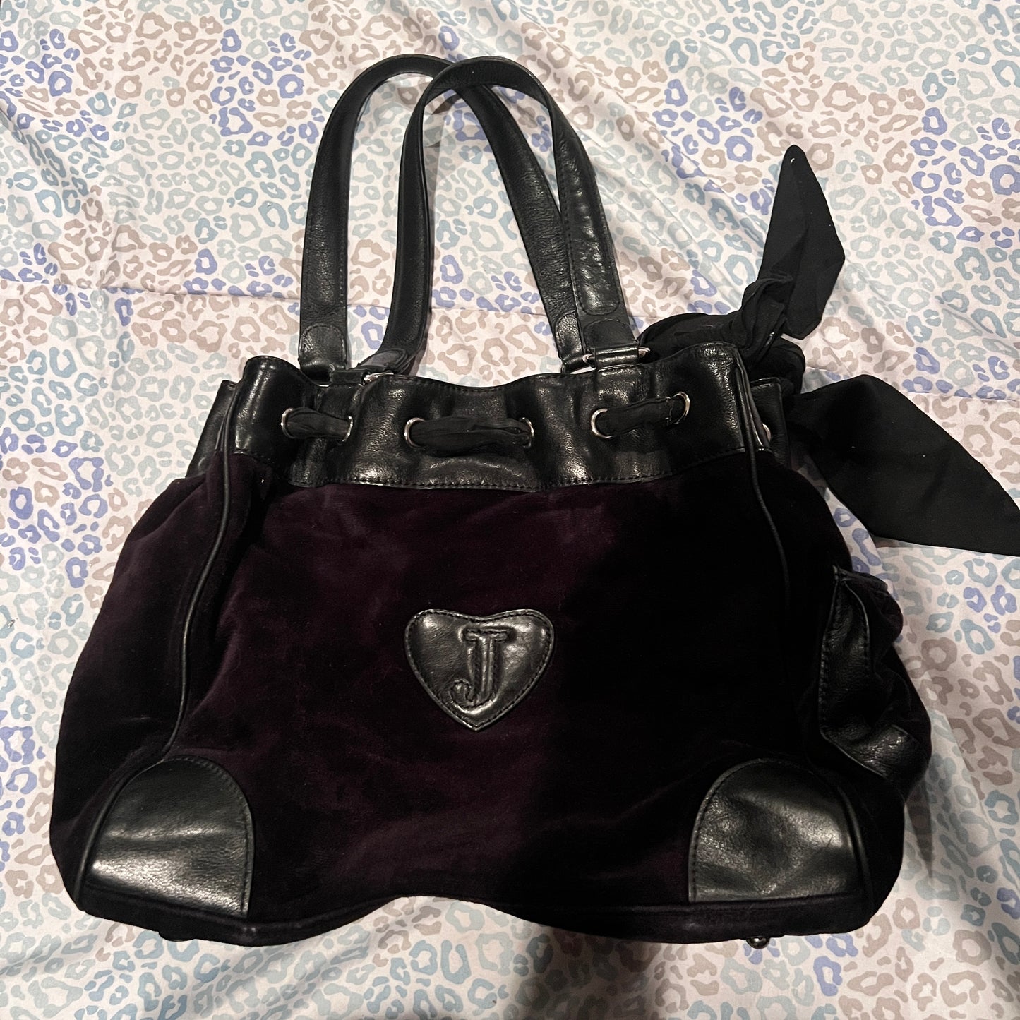 Vintage Black Juicy Couture Purse Tote Bag Handbag Scottie Daydreamer Mcbling