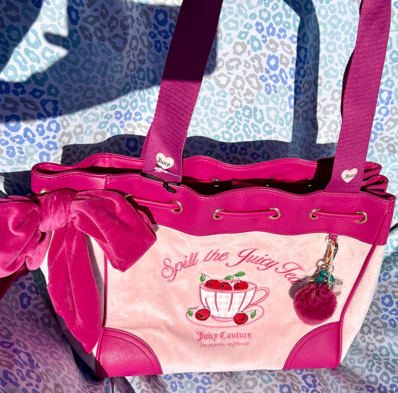 New Pink Juicy Couture Purse Daydreamer Tote Bag Handbag Spill the Juicy Tea