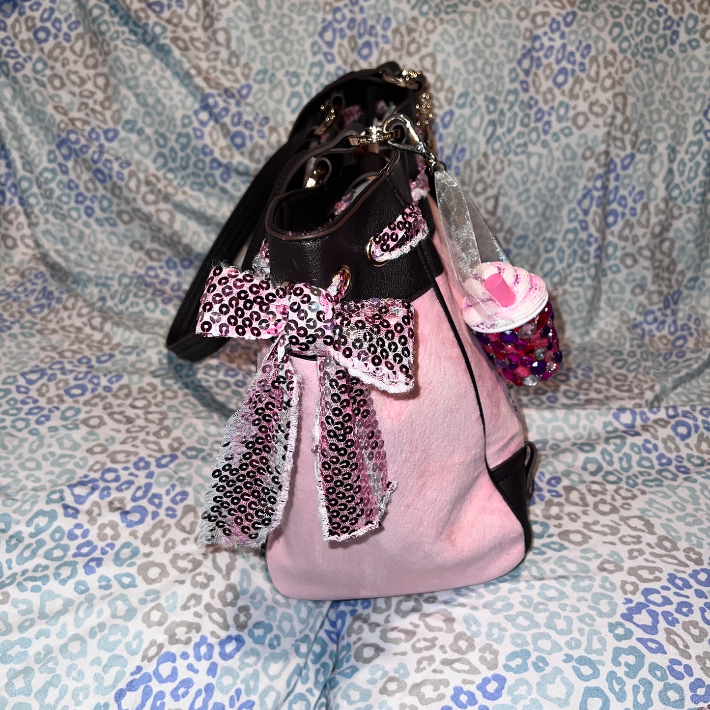 New Pink Juicy Couture Purse Daydreamer Tote Bag Handbag Custom Dyed Scottie Dog