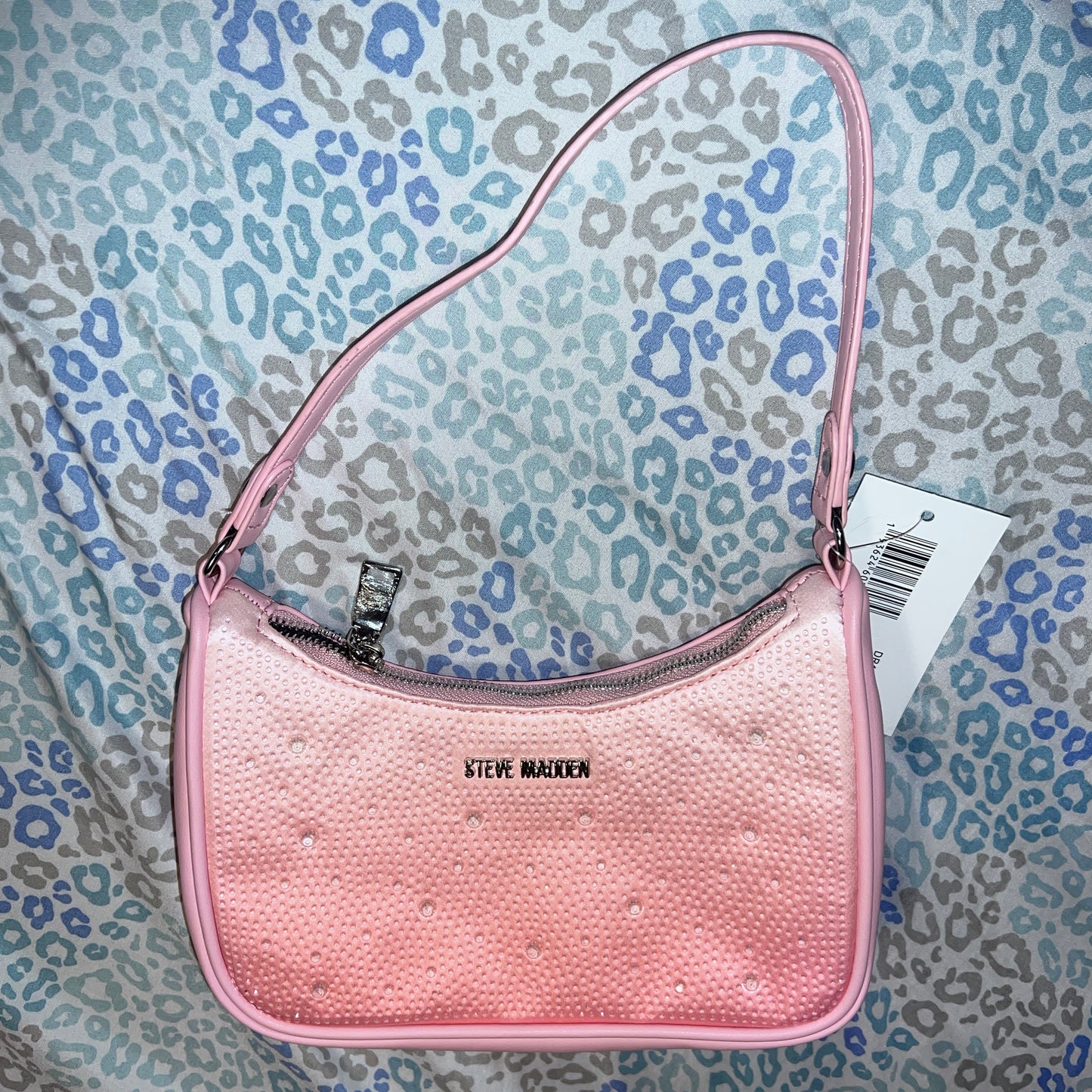 New Pink Steve Madden Purse Handbag Bag Rhinestone Ombré Bpauli Water Drop