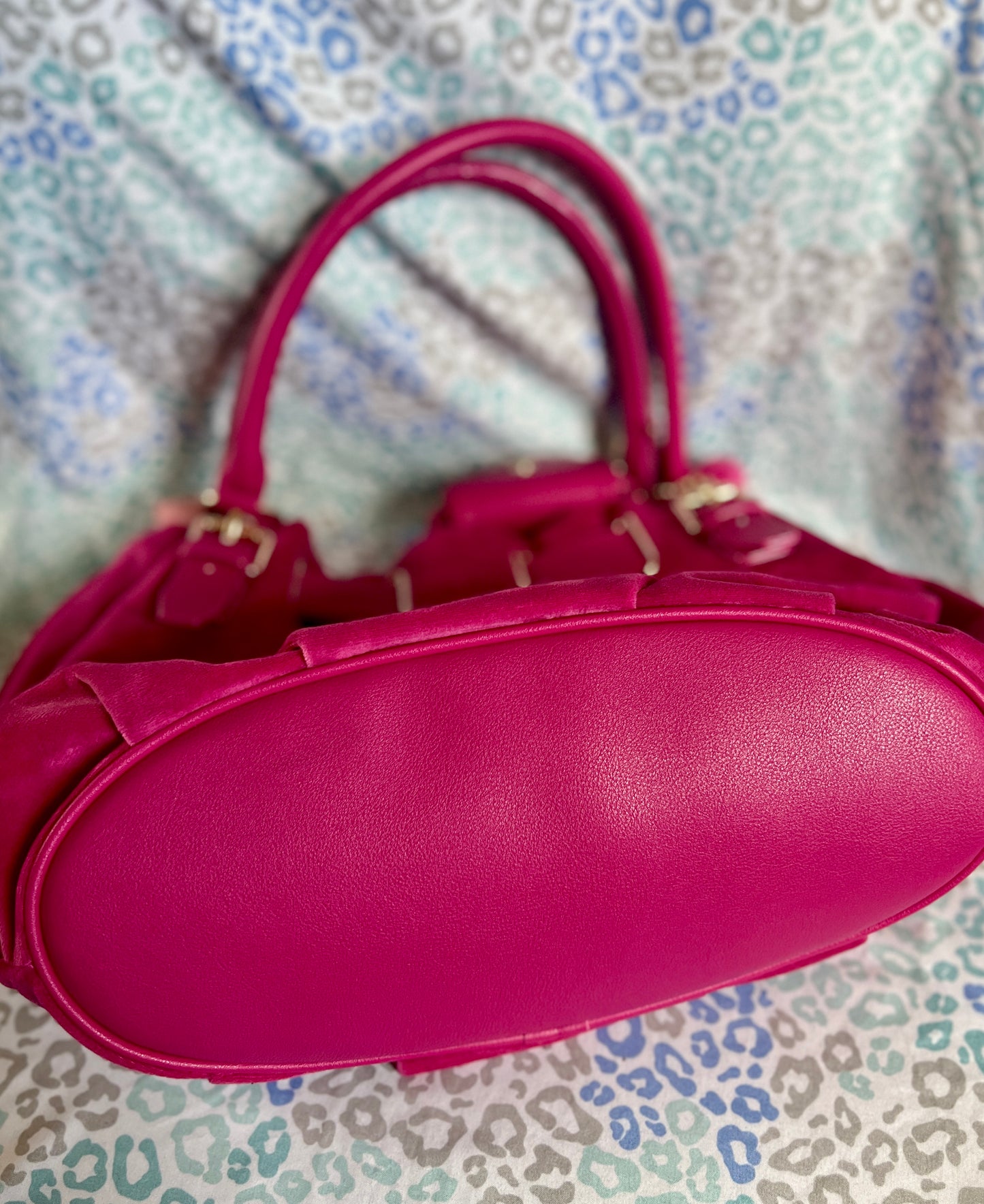 New Pink Juicy Couture Purse Satchel Bag Handbag Velour Sparkle Royal Tote