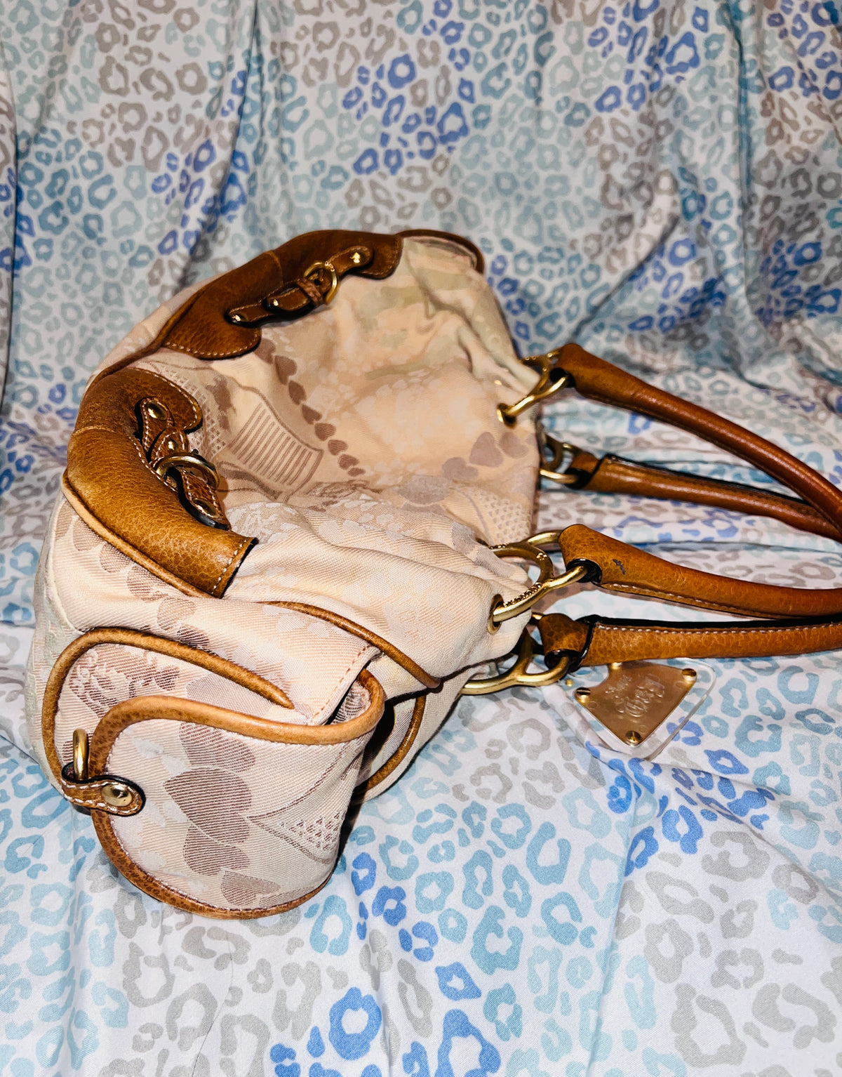 Vintage Pink Brown Juicy Couture Purse Satchel Crown Shoulder Bag Y2K Handbag