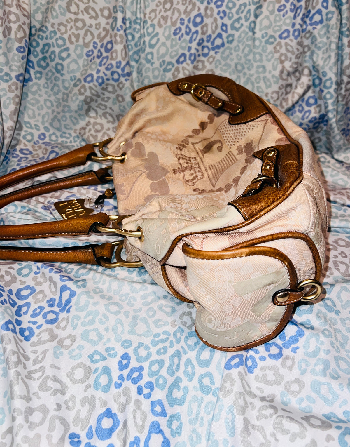 Vintage Pink Brown Juicy Couture Purse Satchel Crown Shoulder Bag Y2K Handbag