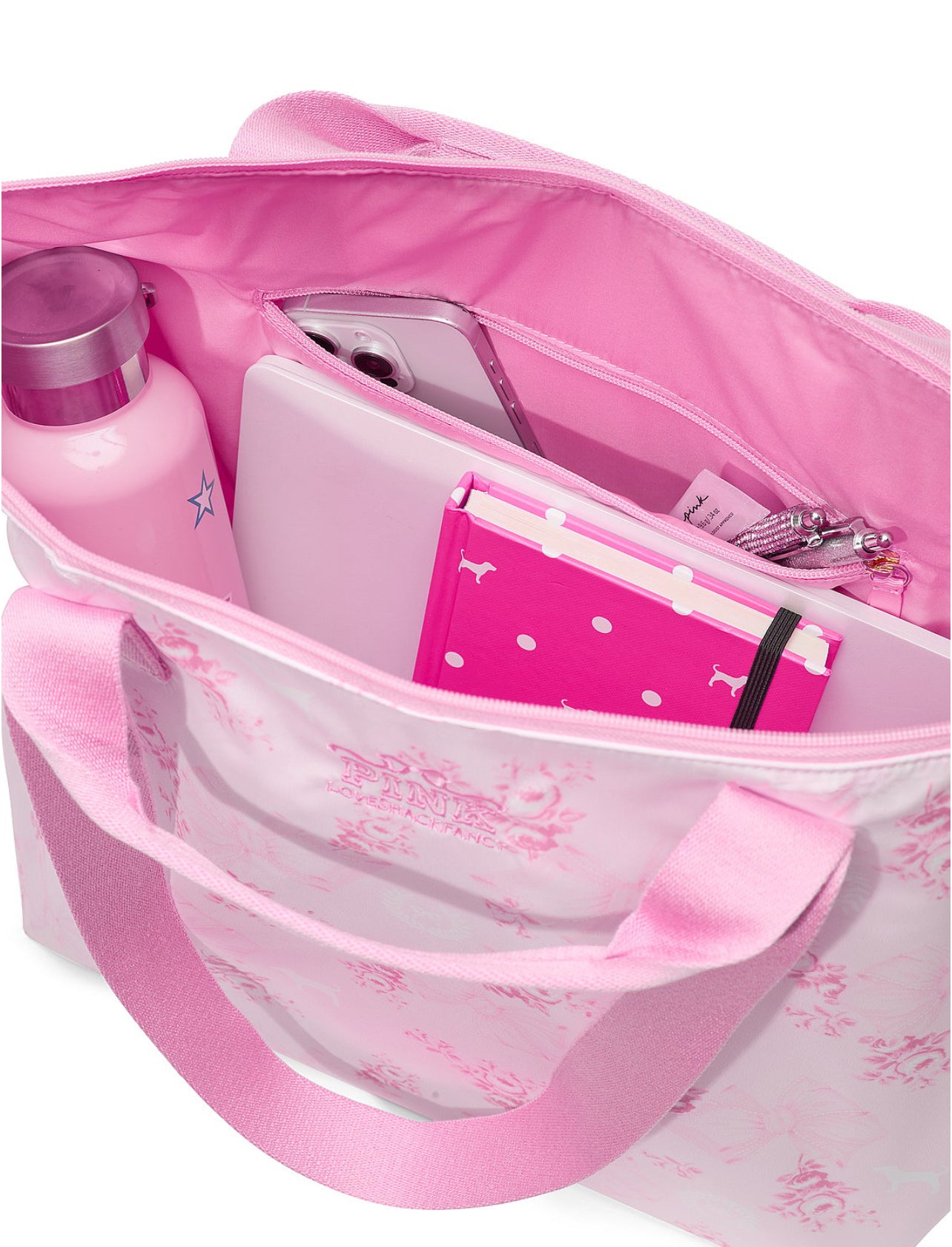 New PINK Victoria's Secret LoveShackFancy Tote Bag Large Purse Floral NWT