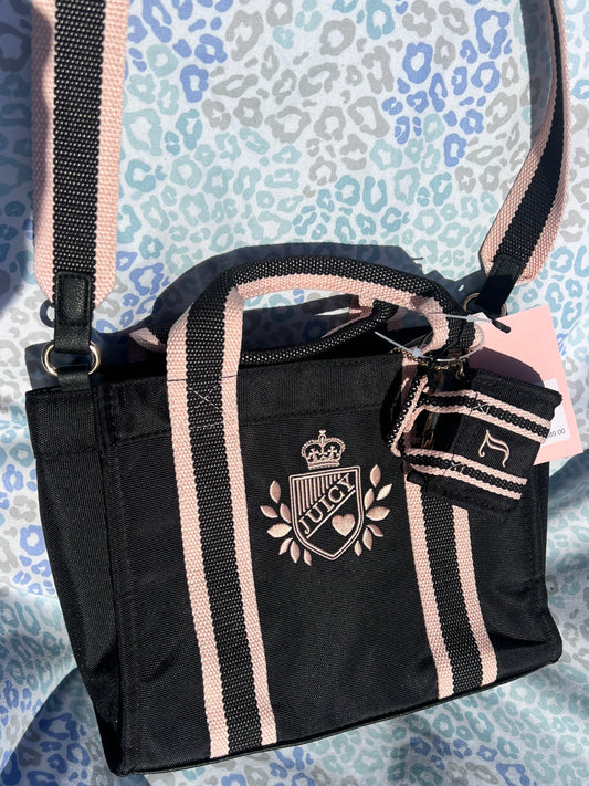 New Pink Black Juicy Couture Purse + Mini Bag NWT Handbag Crossbody Bag