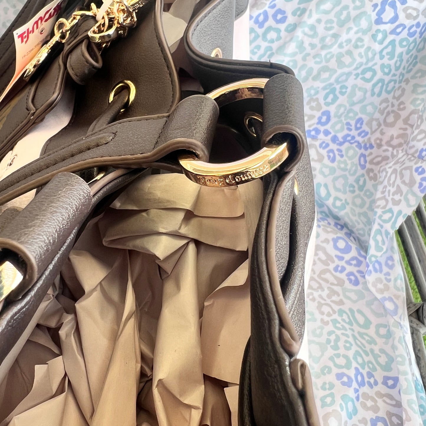 New Brown Pink Juicy Couture Purse Daydreamer Tote Bag Satchel Scottie Dog Y2K