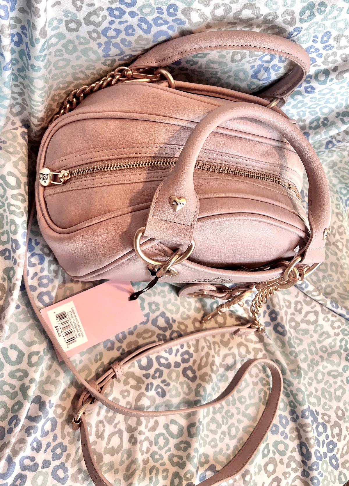 New Light Pink Juicy Couture Purse Satchel Bag Handbag Queen of Couture Bowler