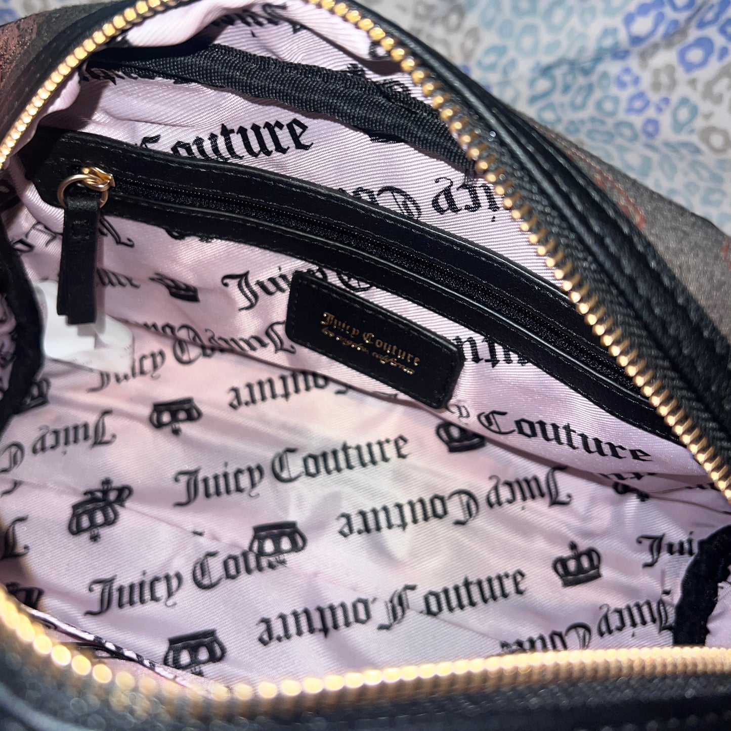 New Gold Black Juicy Couture Bowler Bag Purse Vintage Style Handbag Crown NWT