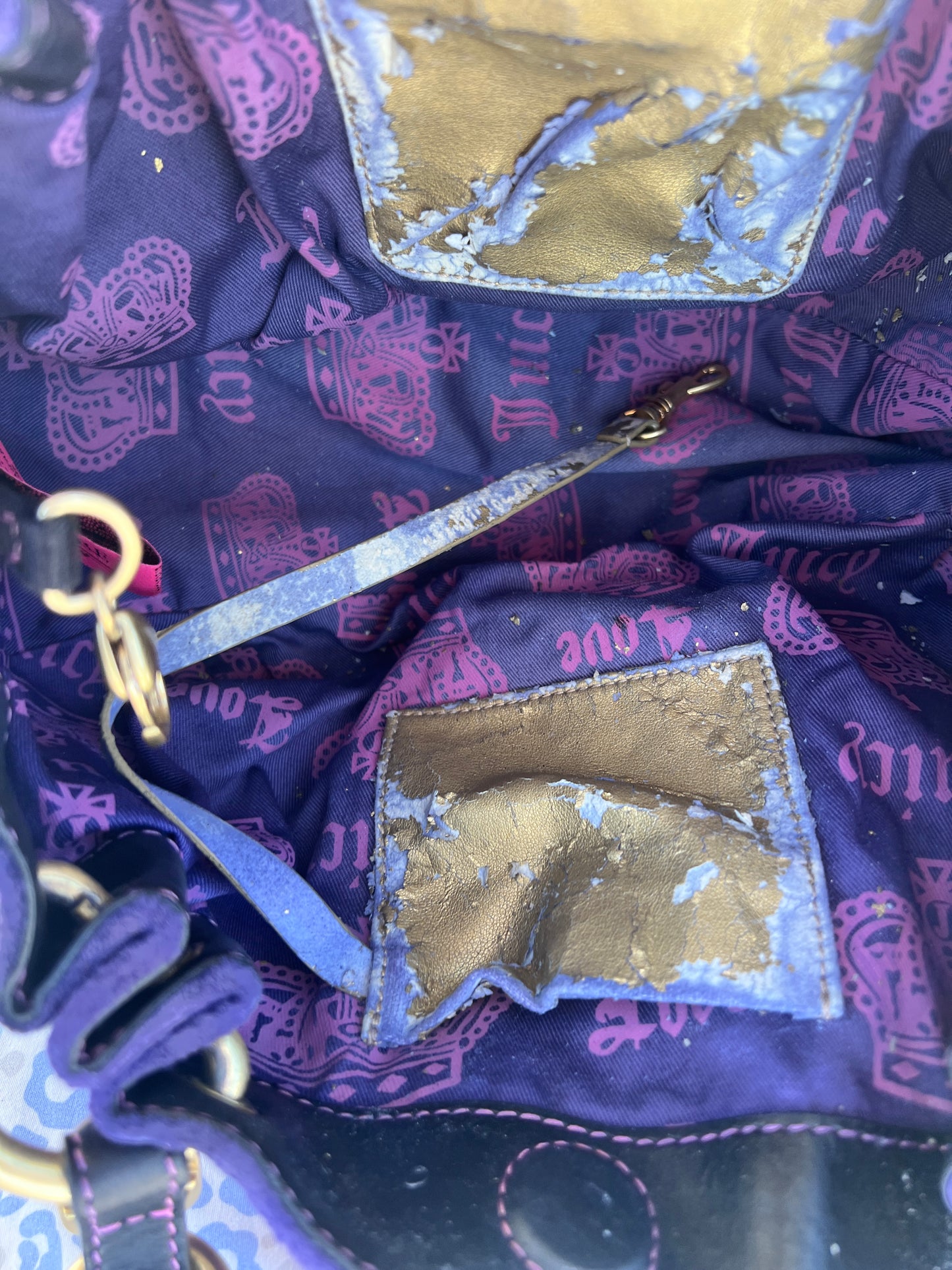 Vintage Purple Pink Juicy Couture Purse Handbag Satchel Velvet Bag Custom Dyed