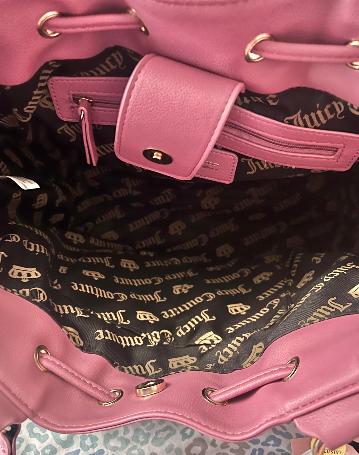 New Maroon Pink Juicy Couture Purse Velour Tote Bag Daydreamer Quilted Handbag