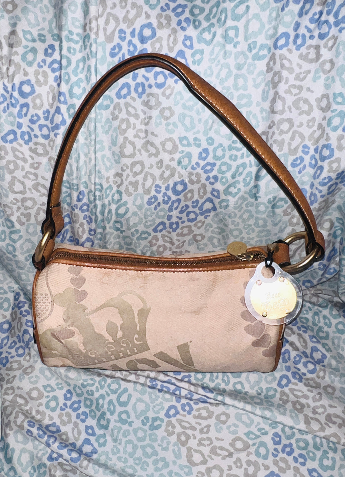 Vintage Pink Brown Juicy Couture Purse Barrel Crown Shoulder Bag Y2K Handbag