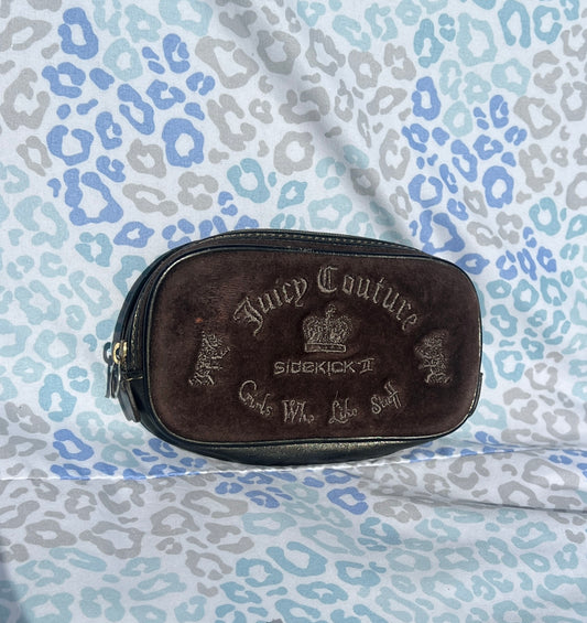 Vintage Brown Juicy Couture Pouch Wallet Velour Sidekick 2 Bag Sunglasses Holder
