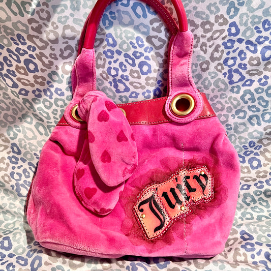 Vintage Rare Pink Juicy Couture Purse Handbag Bag Y2K Velvet Heart