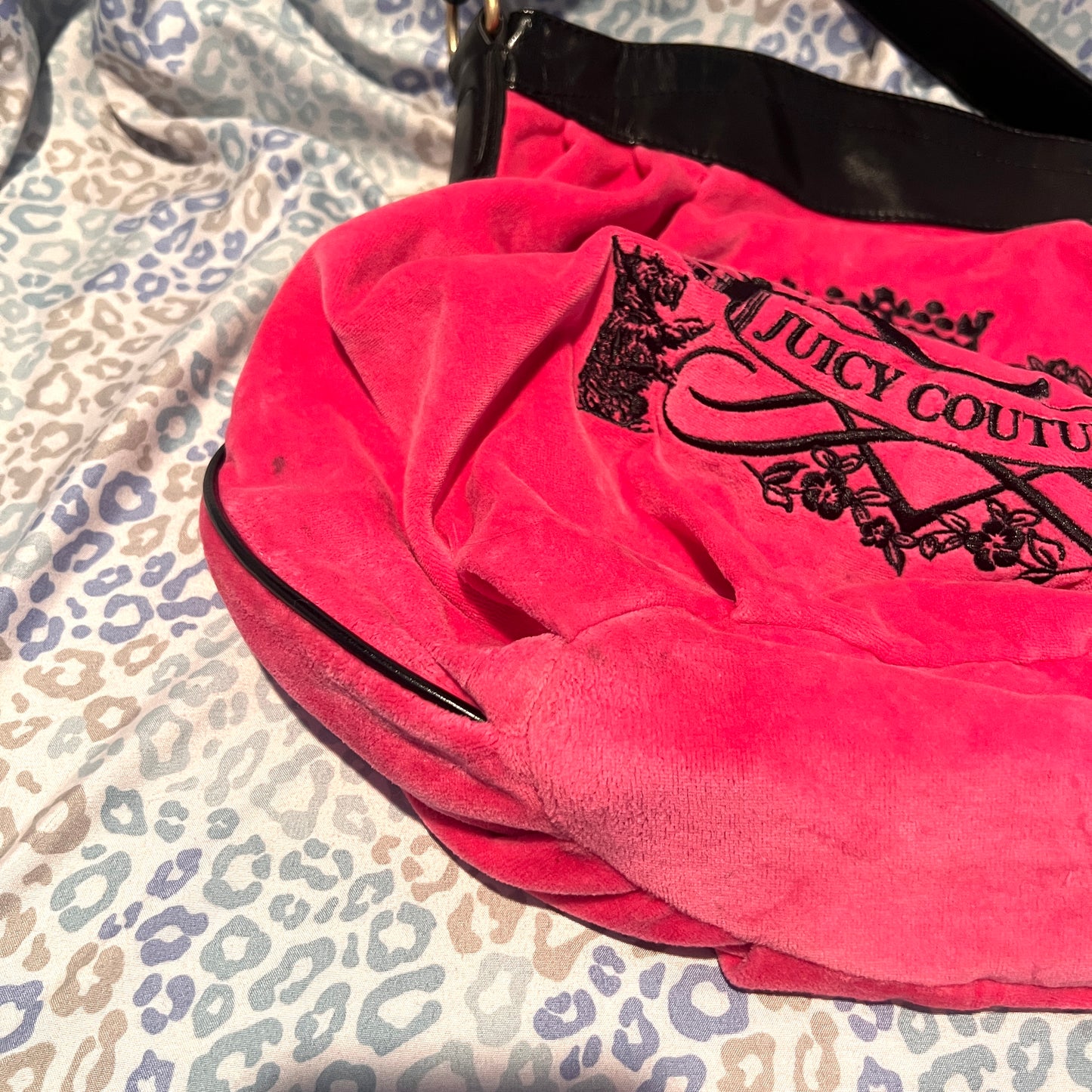 Vintage Rare Hot Pink Juicy Couture Purse Satchel Bag Handbag Velour Y2K Mcbling