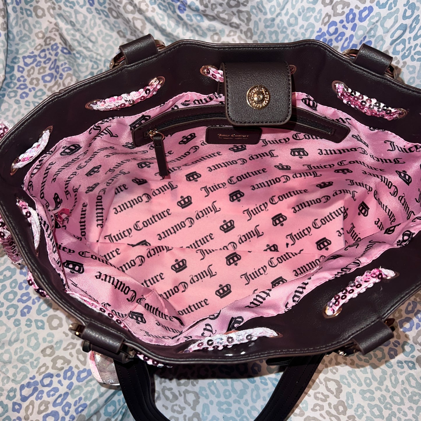 New Pink Juicy Couture Purse Daydreamer Tote Bag Handbag Custom Dyed Scottie Dog