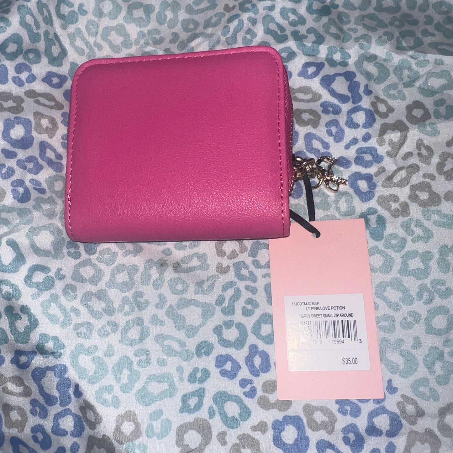 New Pink Juicy Couture Wallet Ribbon Viral Coin Purse Card Holder