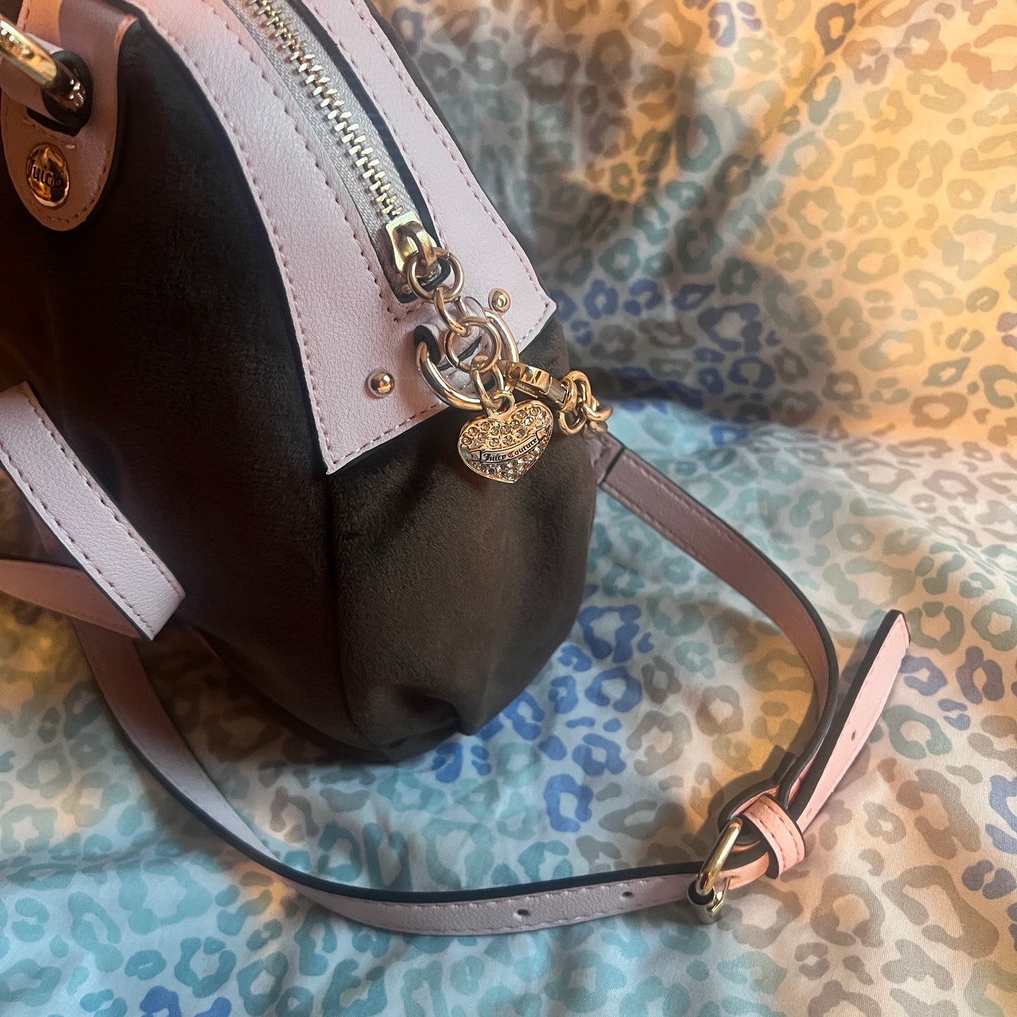 New Pink Brown Juicy Couture Purse Handbag Satchel Bag MSRP $89 Juicy Never Dies