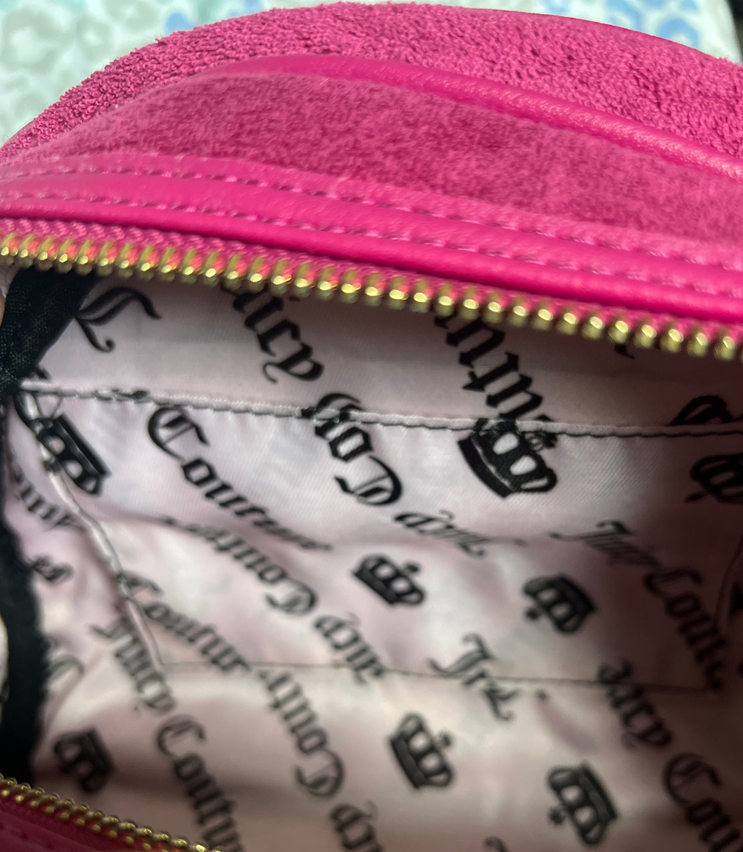 New Pink Juicy Couture Purse Juicy Angel Bowler Bag Handbag Terry Cloth Satchel