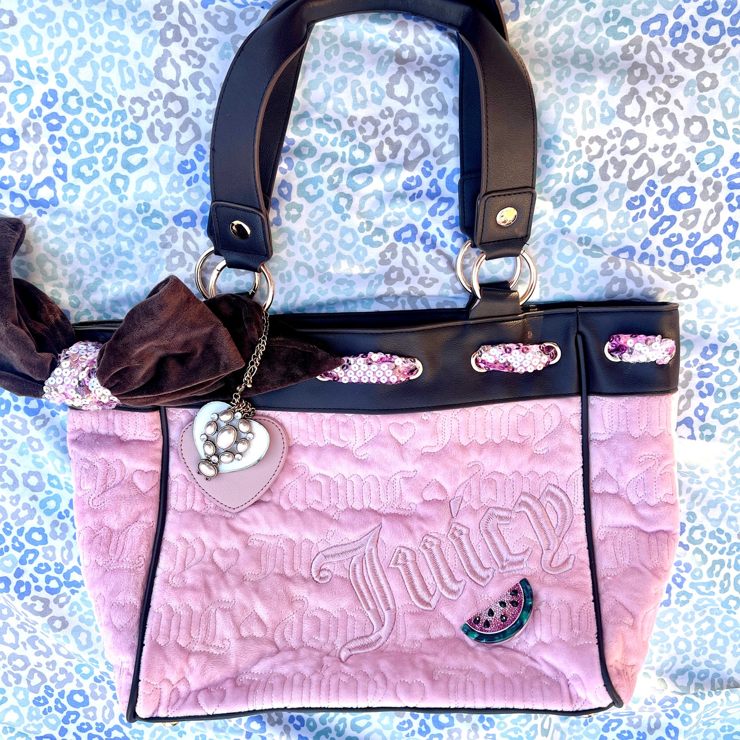 New Custom Pink Juicy Couture Purse Daydreamer Tote Bag Vintage Style Handbag