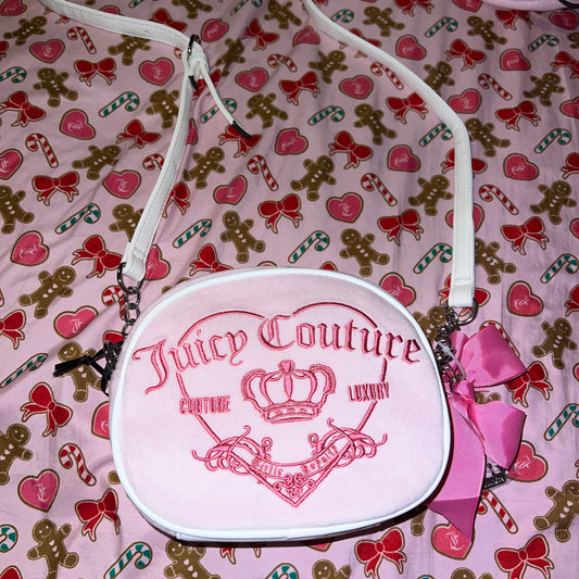 New Pink Juicy Couture Crossbody Bag Purse Y2K Couture Luxury Girlie Royalty