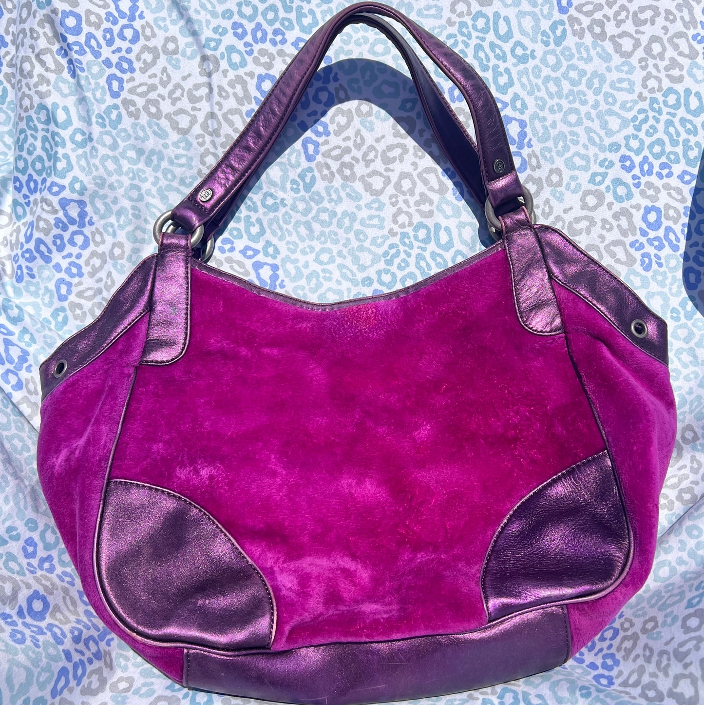 Vintage Rare Purple Juicy Couture Purse Shoulder Bag Handbag Satchel Velvet Y2K