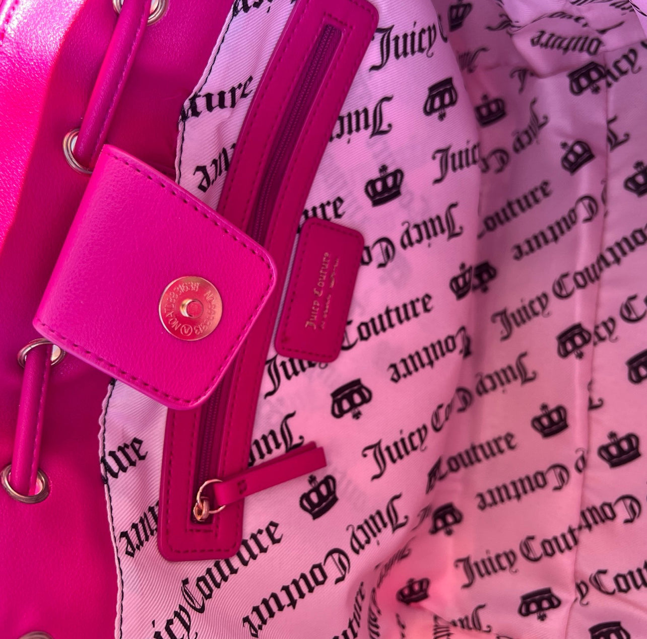New Pink Juicy Couture Purse Daydreamer Tote Bag Handbag Spill the Juicy Tea