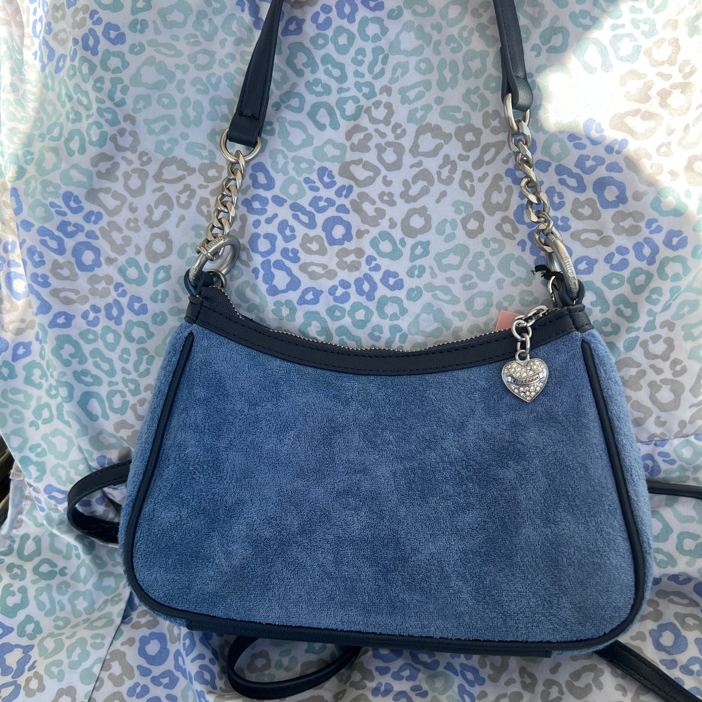 New Blue Juicy Couture Purse Crossbody Bag Handbag Juicy Lovers Club Custom Dyed