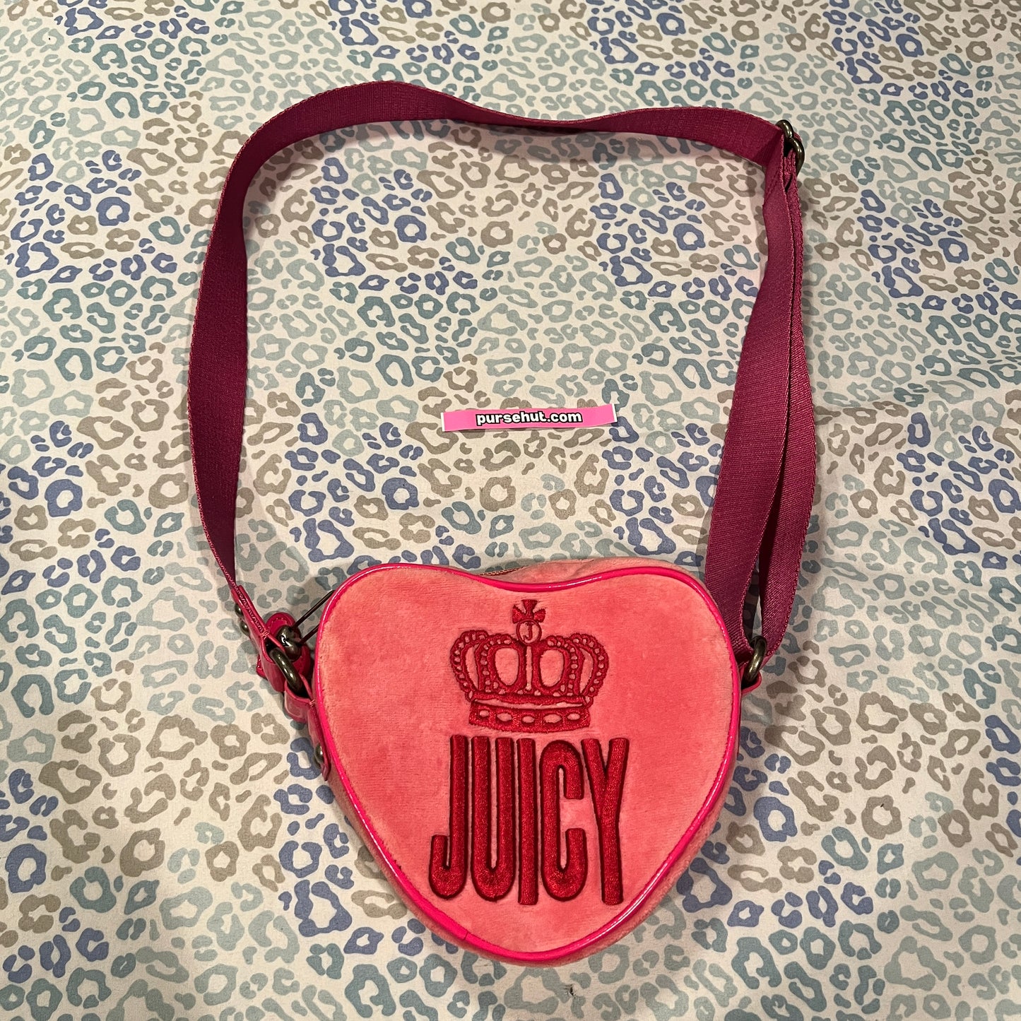 Vintage Rare Hot Pink Juicy Couture Purse Handbag Satchel Bag Velour y2k