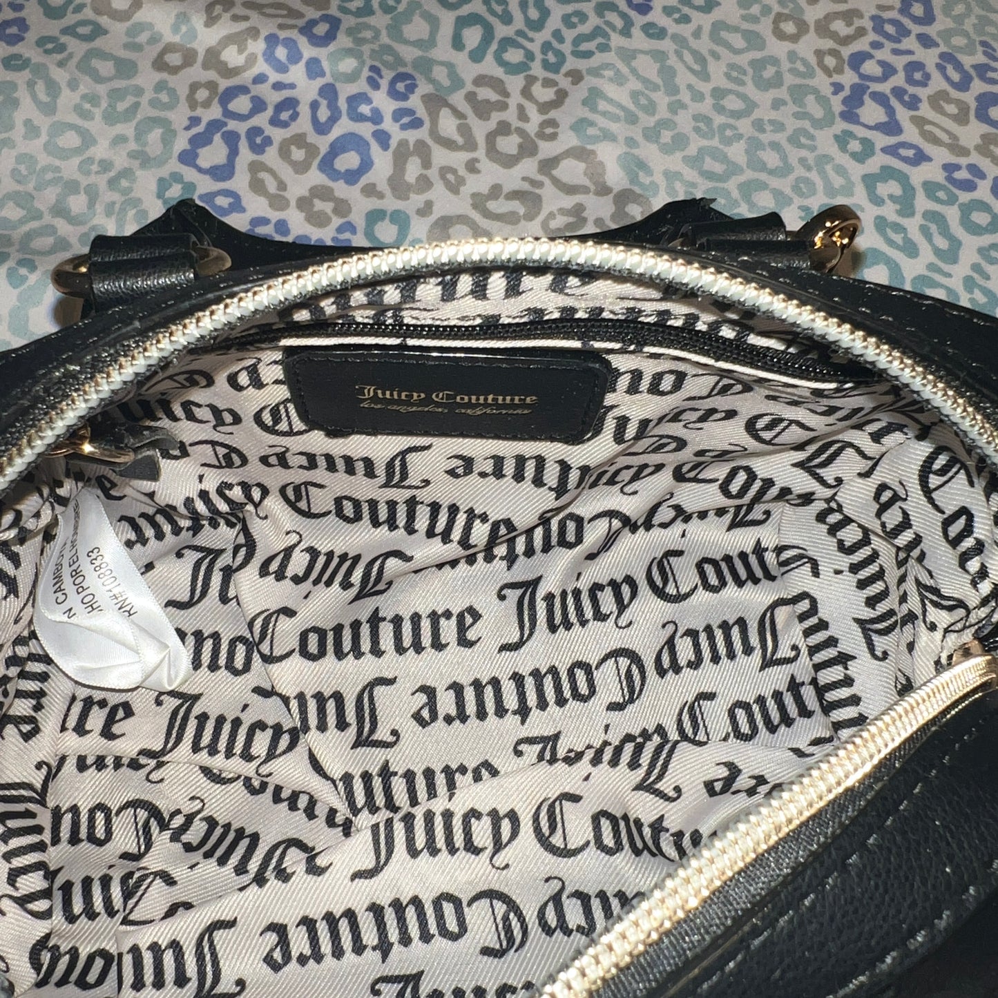 New Black Juicy Couture Purse Handbag Licorice Semi Charmed Satchel Crossbody