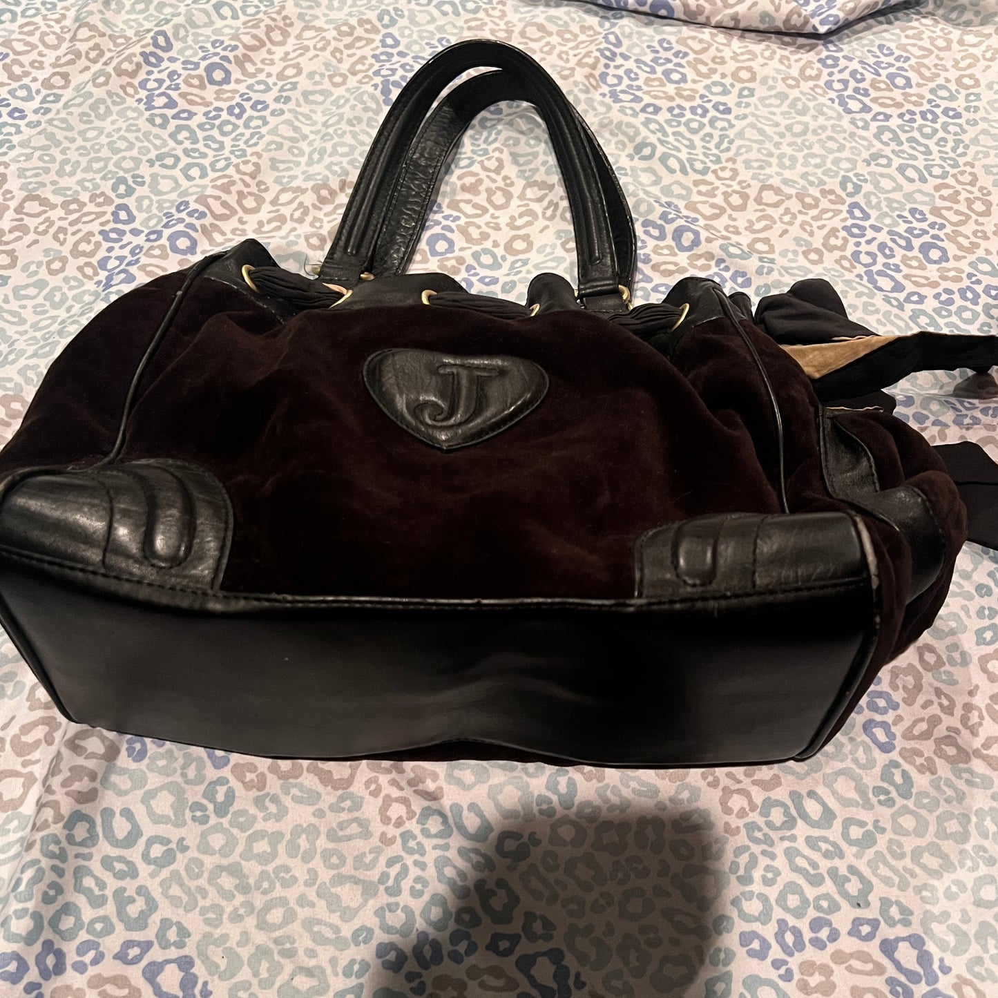 Vintage Black Juicy Couture Purse Daydreamer Tote Bag Scottie Dog Handbag Y2K