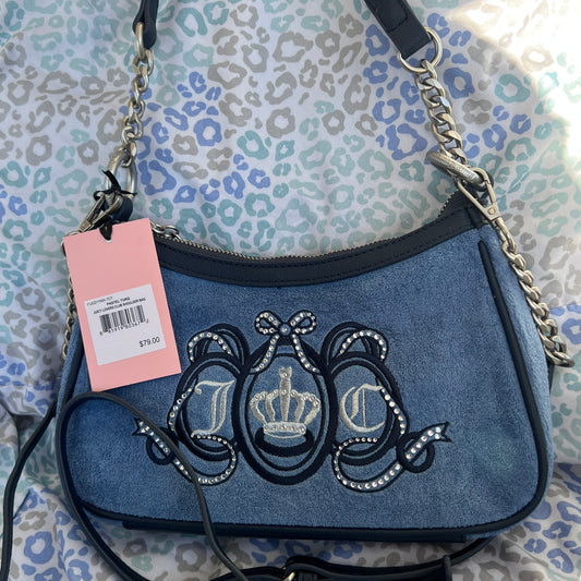 New Blue Juicy Couture Purse Crossbody Bag Handbag Juicy Lovers Club Custom Dyed