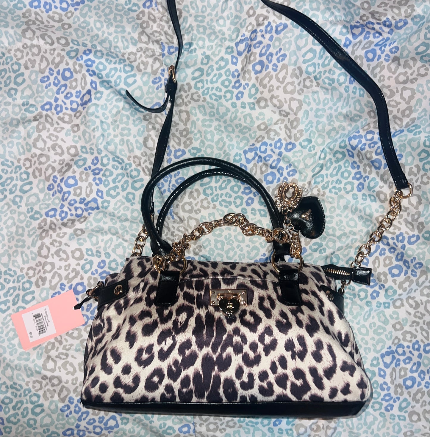 New Tan Juicy Couture Purse Tote Bag Crossbody Cheetah Handbag NWT Leopard
