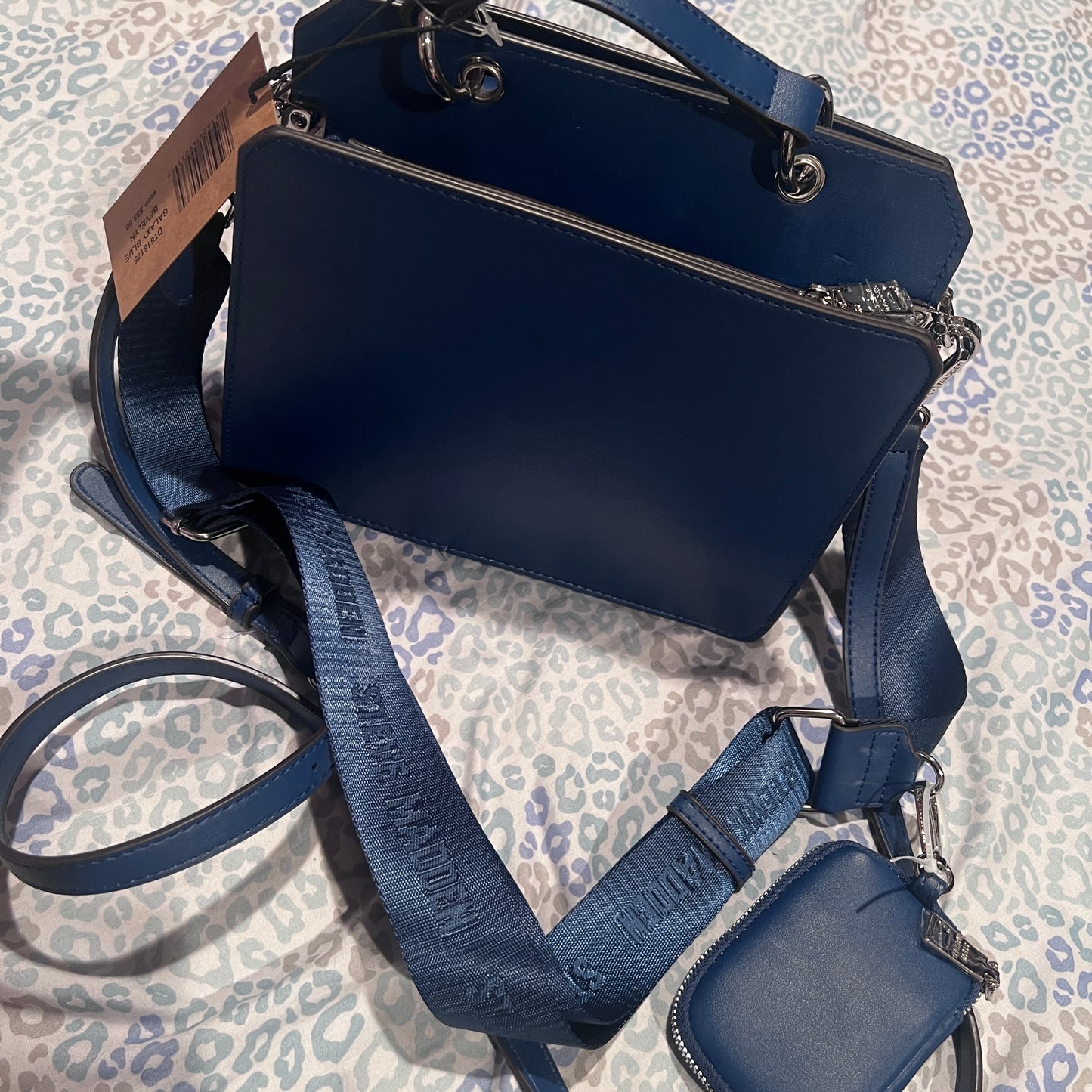 New Steve Madden Purse Hand Bag Satchel Galaxy Blue Bevelyn NWT Viral TikTok