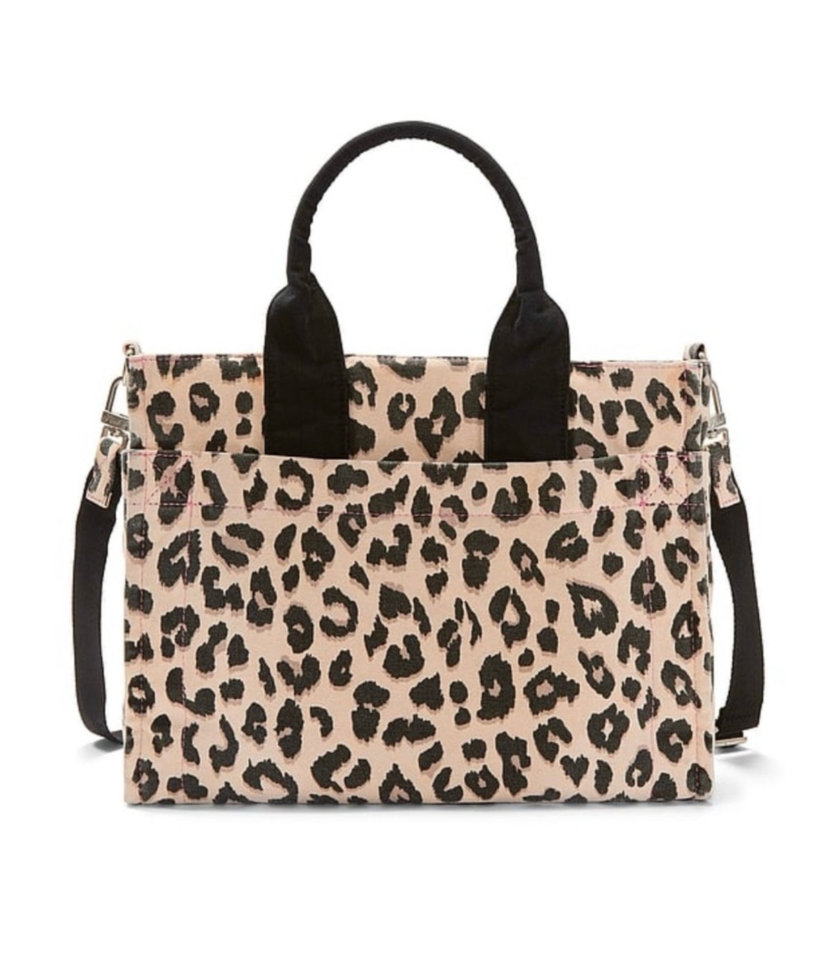 New VS PINK Leopard Cheetah Print Hot Pink Logo Mini Crossbody Tote Bag Viral