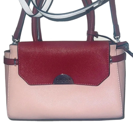 New Red Pink GUESS Purse Crossbody Bag Satchel NWT Blush Multi Boothbay