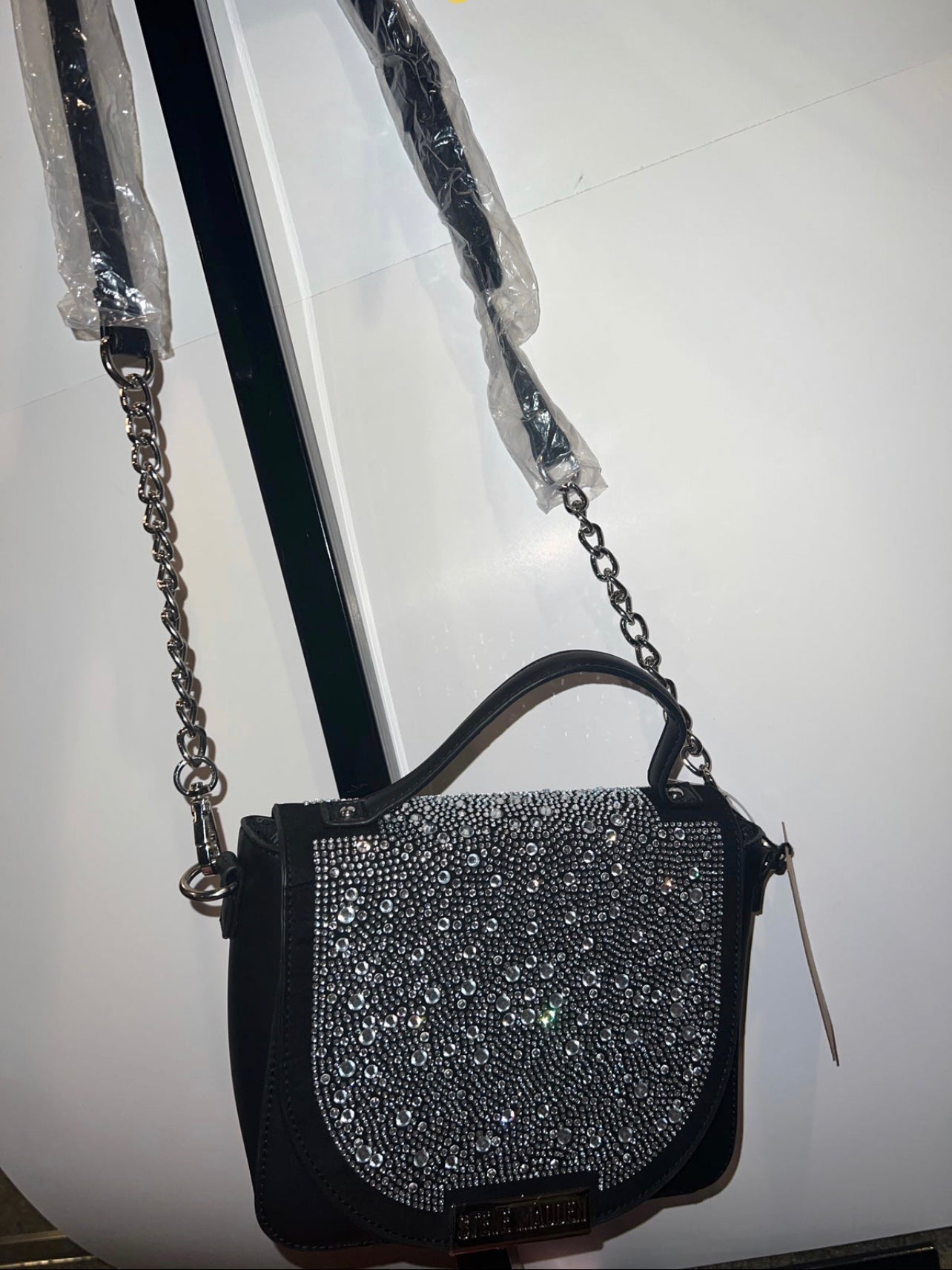 New Black Rhinestone Steve Madden purse