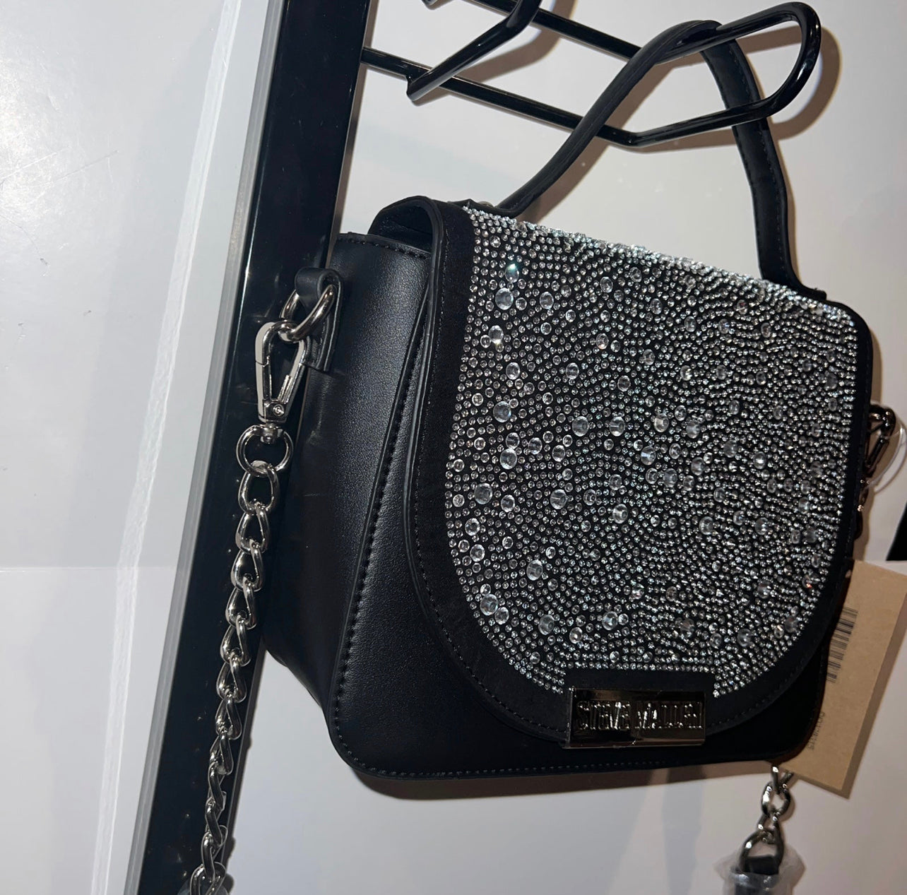 New Black Rhinestone Steve Madden purse