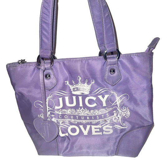 Vintage Rare Purple Juicy Couture Purse Satchel Bag Handbag Tote