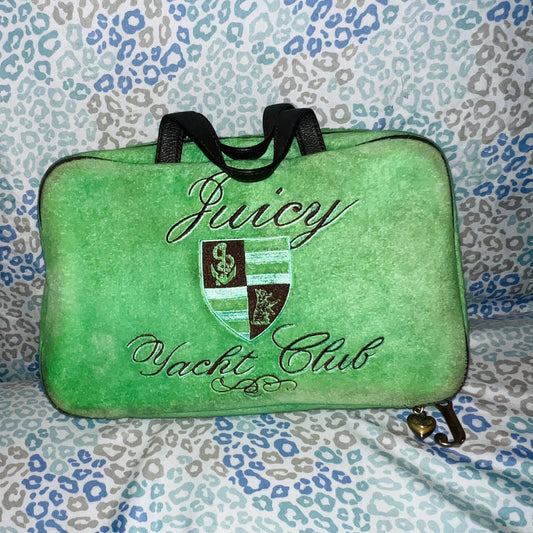 Vintage Green Juicy Couture Makeup Bag Cosmetic Case Terry - Juicy Yacht Club