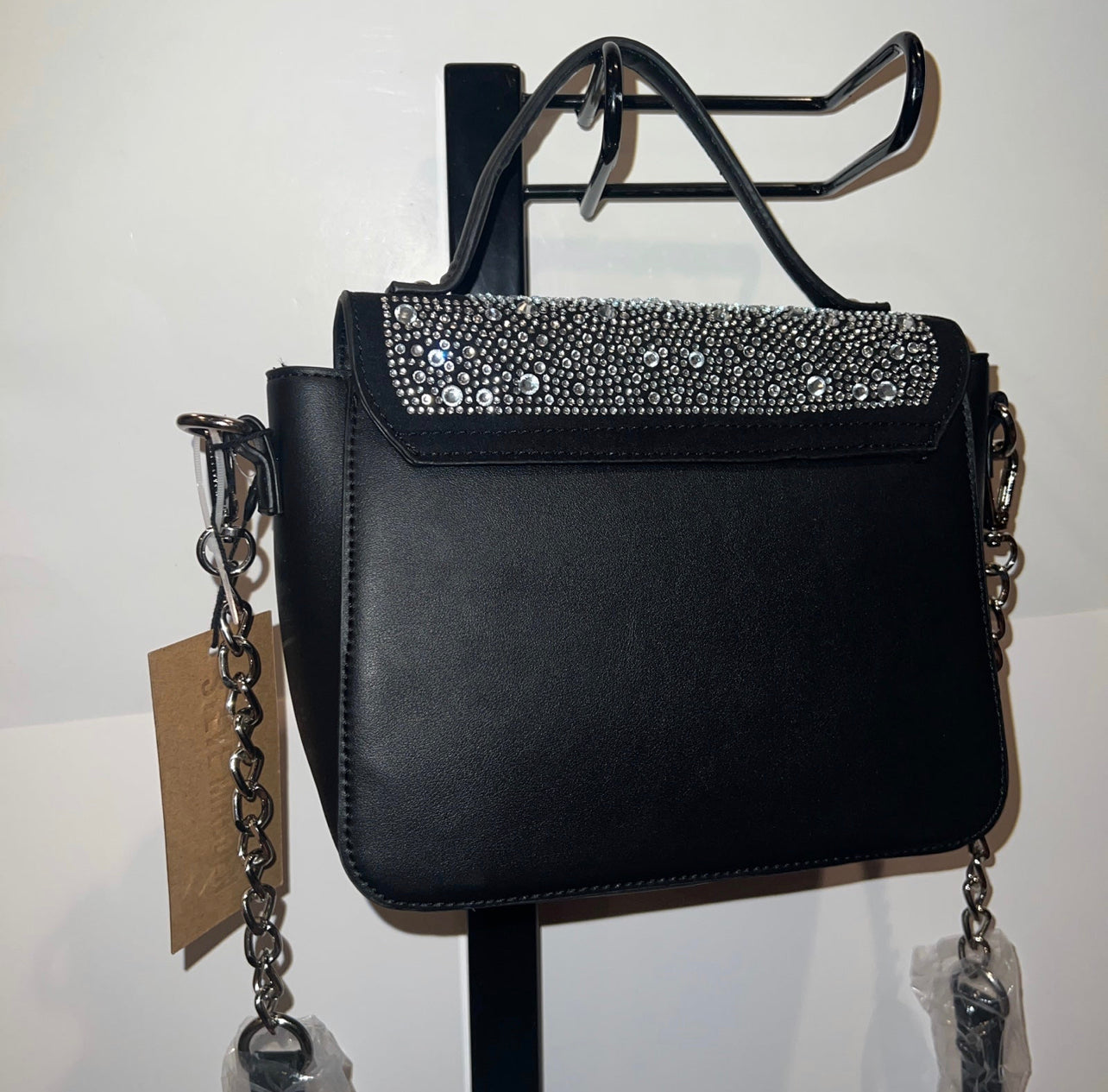 New Black Rhinestone Steve Madden purse