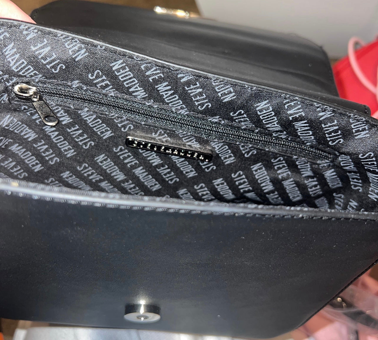 New Black Rhinestone Steve Madden purse