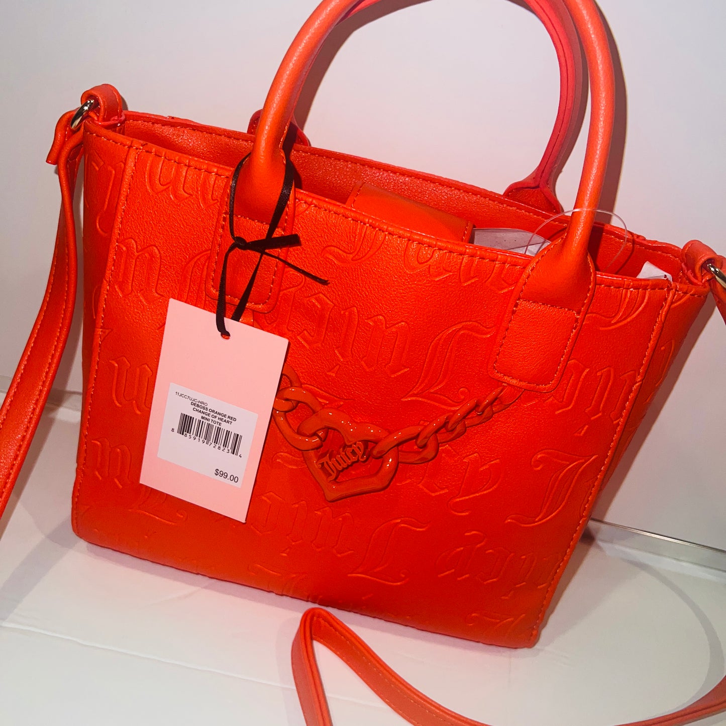 New Orange Juicy Couture Purse Crossbody Bag Change of Heart Mini Tote MSRP $99