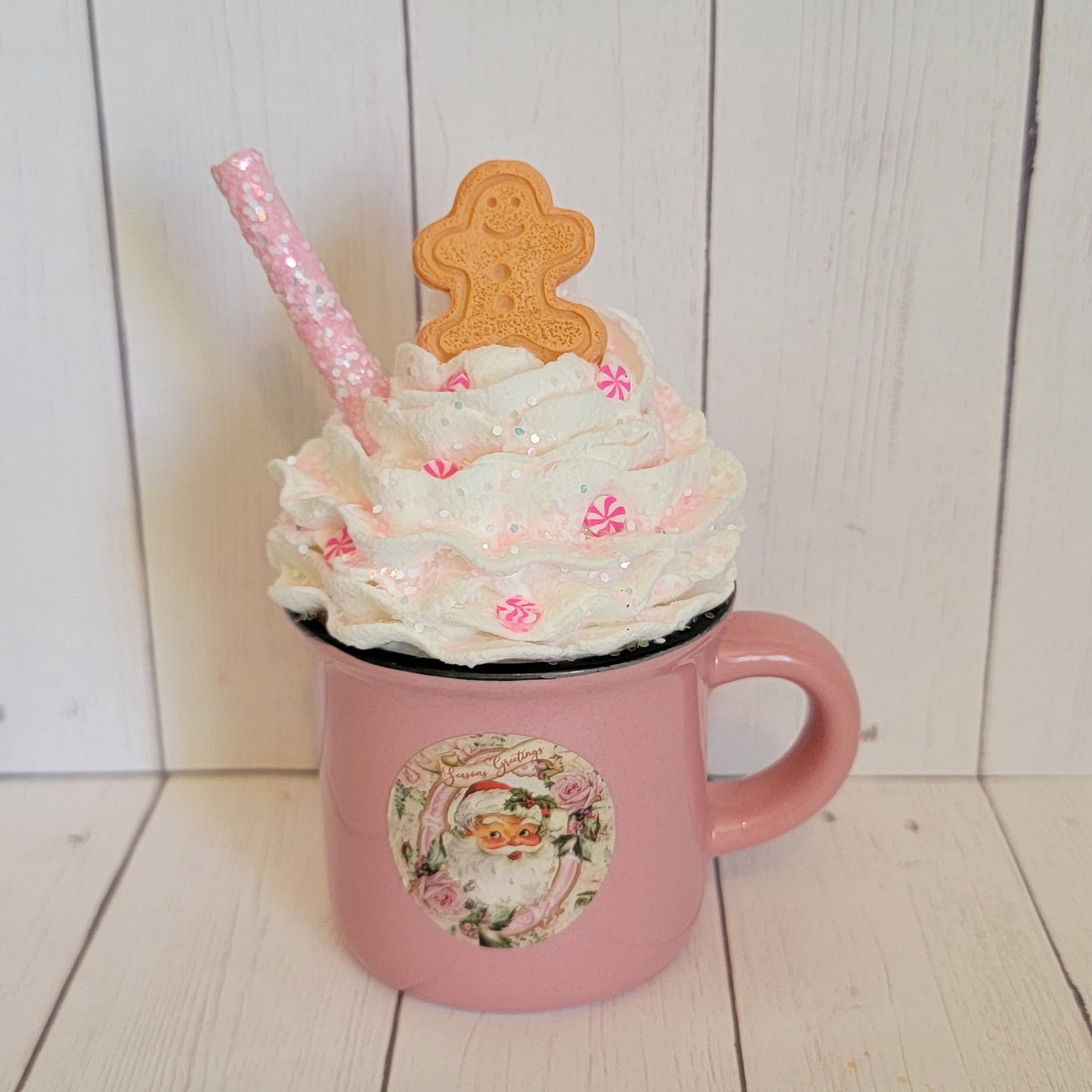 Shabby Chic Pink Santa Mini Mug