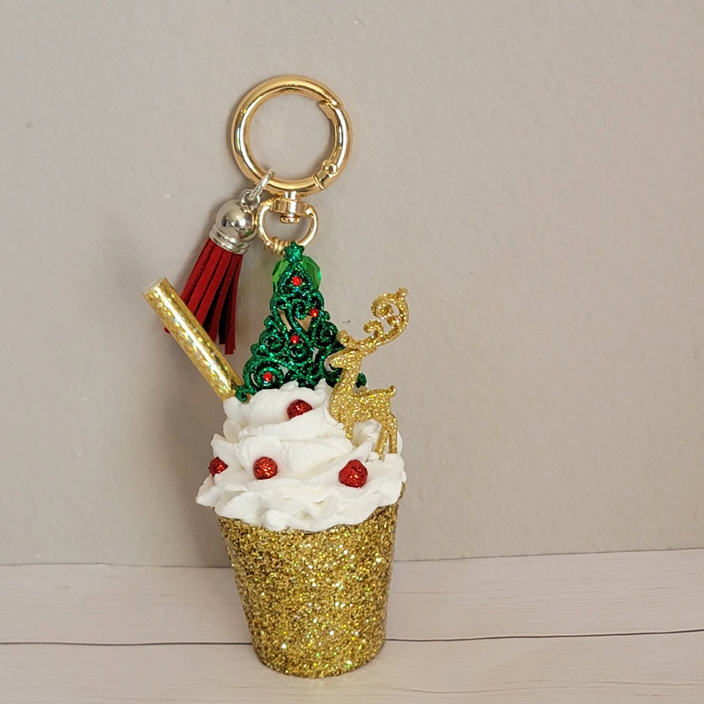 Gold Reindeer Keychain