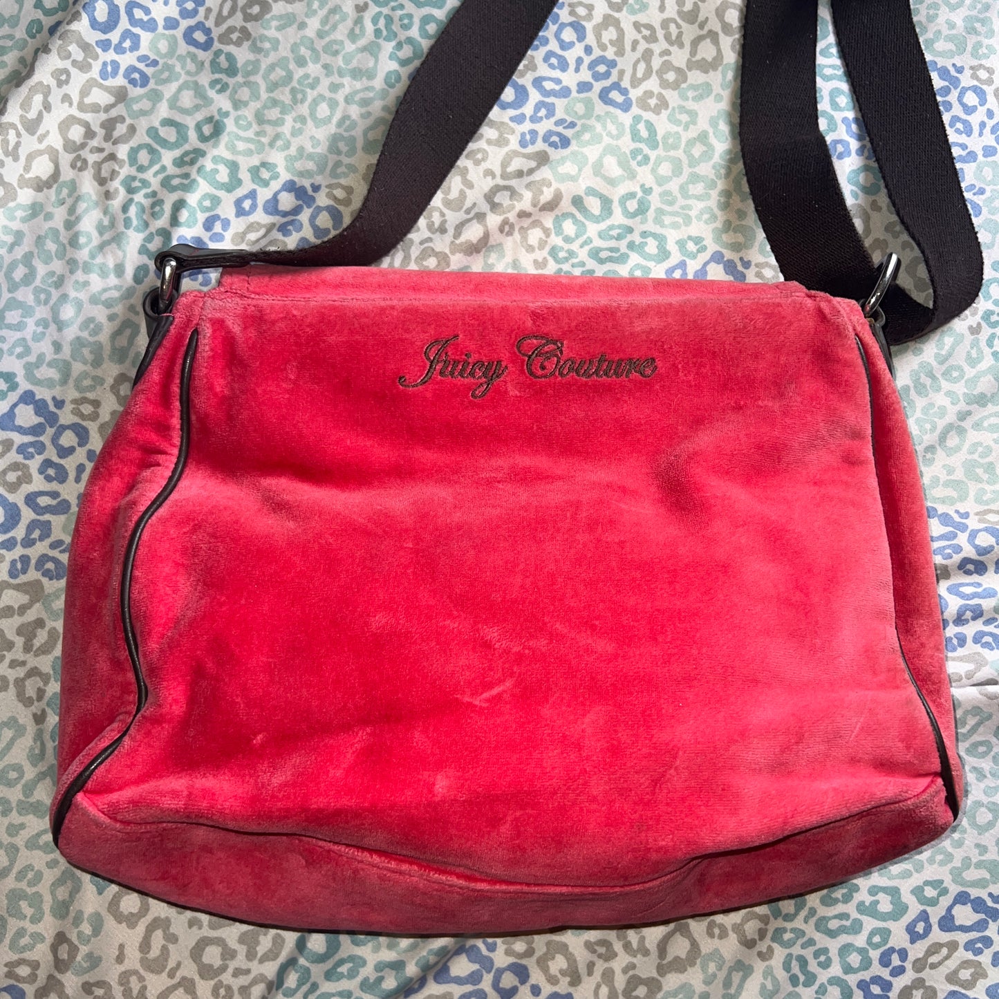 Vintage Pink Juicy Couture Messenger Bag Purse Handbag Velour Juicy Girls Club