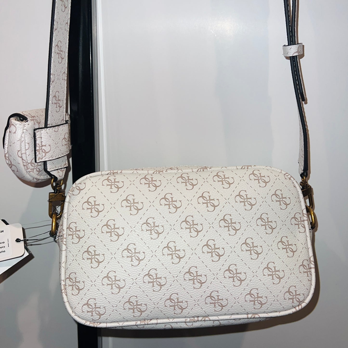 New White Guess Purse Bag Crossbody Handbag NWT Cream Logo No Limit SB848614