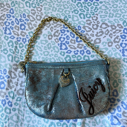 Rare Vintage Blue Juicy Couture Purse Handbag Shoulder Bag Clutch