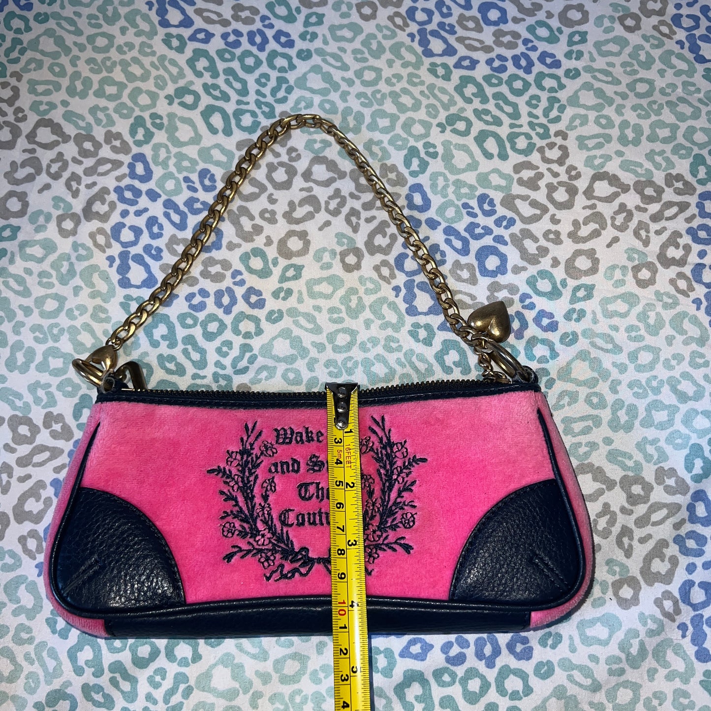 Super Rare Vintage Pink Juicy Couture Purse Handbag Shoulder Bag Clutch Velour