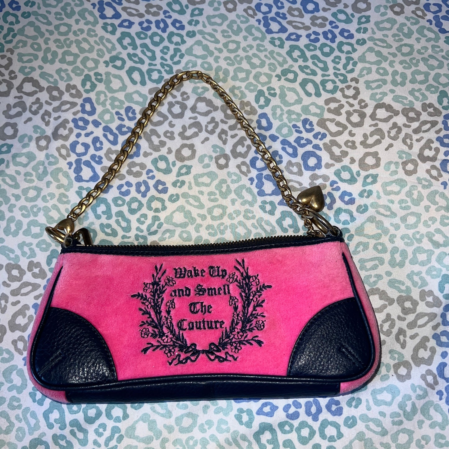 Super Rare Vintage Pink Juicy Couture Purse Handbag Shoulder Bag Clutch Velour